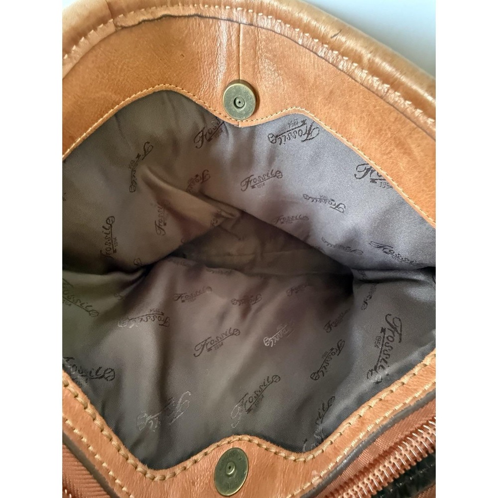 FOSSIL Handbag In Rust. GENUINE LEATHER - Picture 6 of 6
